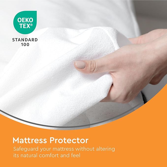 Sleep Mantra Waterproof Mattress Protector - Terry - Breathable, Noiseless & Hypoallergenic Bed Cover - Deep Pocket Fitted Sheet Style (California King)