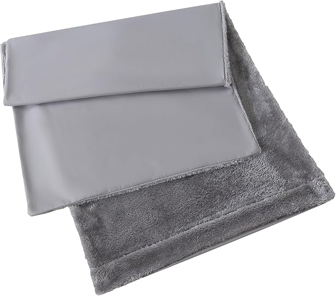 Whatsbedding Sherpa Body Pillow Cover, Ultra Soft Faux Fur Body Pillowcase, Luxury Shaggy Plush Long Pillowcase, Envelope Closure - Grey (20x54 inch)