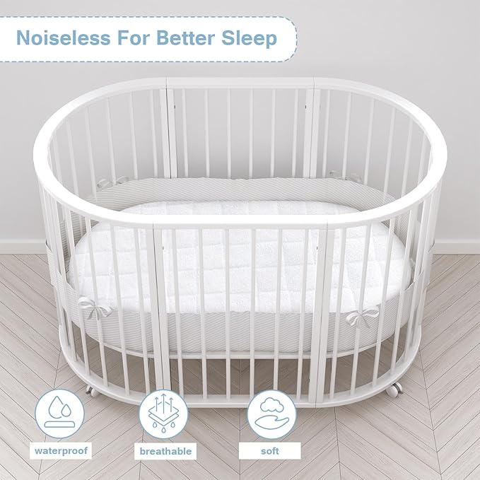 Waterproof Bassinet Mattress Protector Cover, Fits for UPPAbaby Bassinet & SNOO Smart Sleeper Baby Bassinet, 2 Pack, Skin Friendly and Breathable Bassinet Mattress Pad