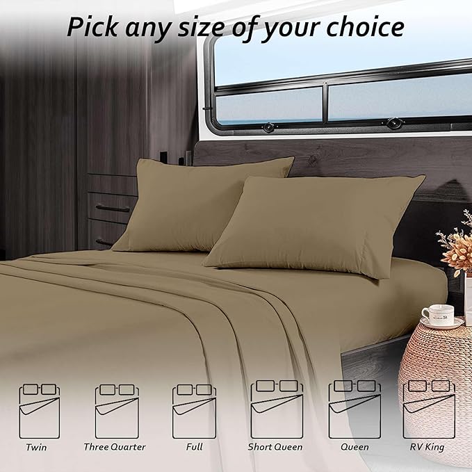 King Sheet Set (78x80) – 100% Egyptian Cotton, Soft & Cooling, 16” Deep Pocket Fitted Sheet, Luxury Hotel Quality Bedding (Taupe Solid)