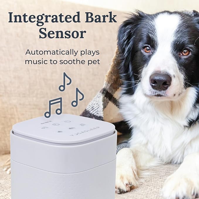 Yogasleep Pawzz White Noise Machine for Dogs, Home & All Pets. with Integrated Bark Sensor, 6 Automatic Relaxing Natural Sounds, Help Keep Pets Calm, Anti-Barking with Training, Noise Canceling