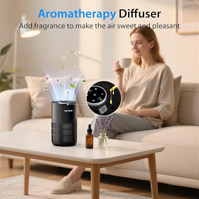 Air Purifiers for Bedroom Home,Quiet Air Cleaner With Sleep Mode Night Light