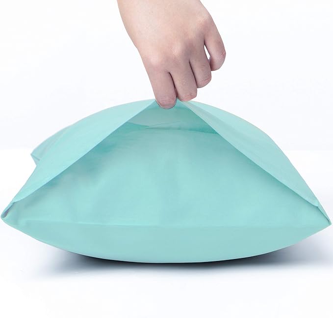 NTBAY Egyptian Cotton Queen Pillowcases - Set of 2, 500 Thread Count Cotton Pillowcases - Soft and Breathable Envelope Closure Pillow Cases - 20x30 Pillow Covers for Bed, Aqua