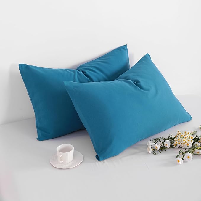 FLXXIE King Pillow Cases Set of 2, Soft Microfiber Pillow Covers with Envelope Closure, Wrinkle, Fade and Stain Resistant Pillowcases, 20x36, Teal