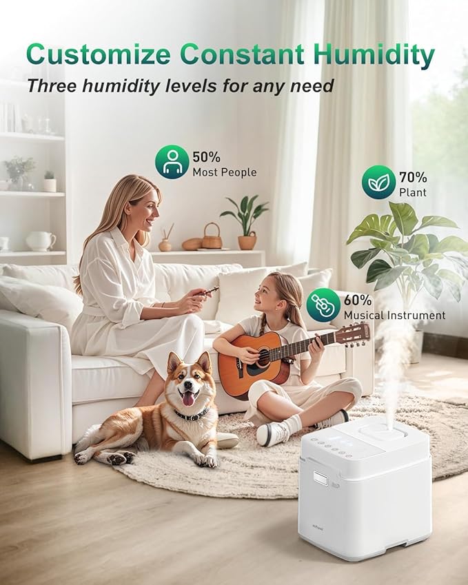 Mifasol Stainless Steel Humidifier, Warm Mist Humidifier 3.3L/0.87Gal, Steam Humidifier Large Room for Home 800 sq ft, Easy to Clean Healthy Humidifiers for Bedroom Living Room Office
