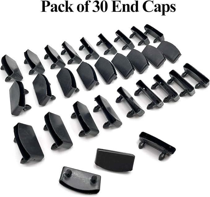30pcs 54x9mm Black Replacement Bed Slat Plastic End Caps Holders for Holding Securing Wooden Slats Bed Base,Width 54mm x Height 9 mm (Inside Dimension)
