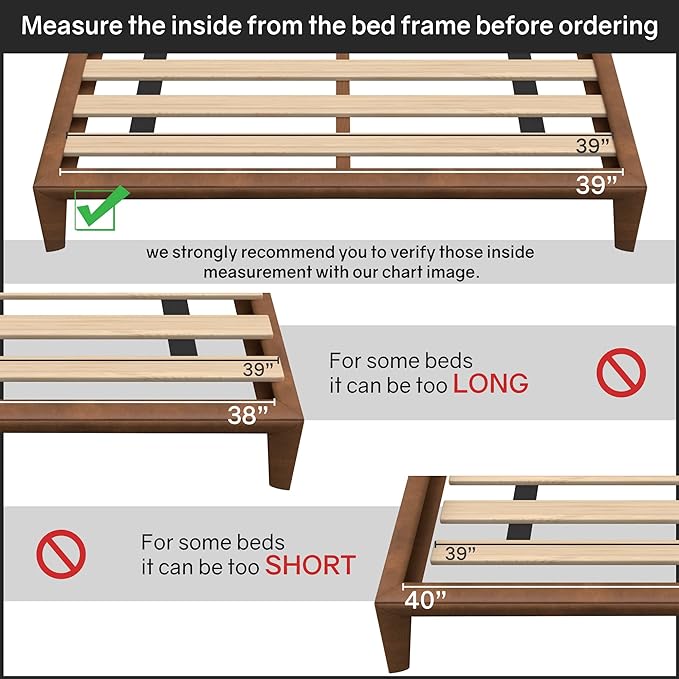Greaton, 0.68-Inch Horizontal Wooden Bunkie Board/Bed Slats, Twin XL, Beige