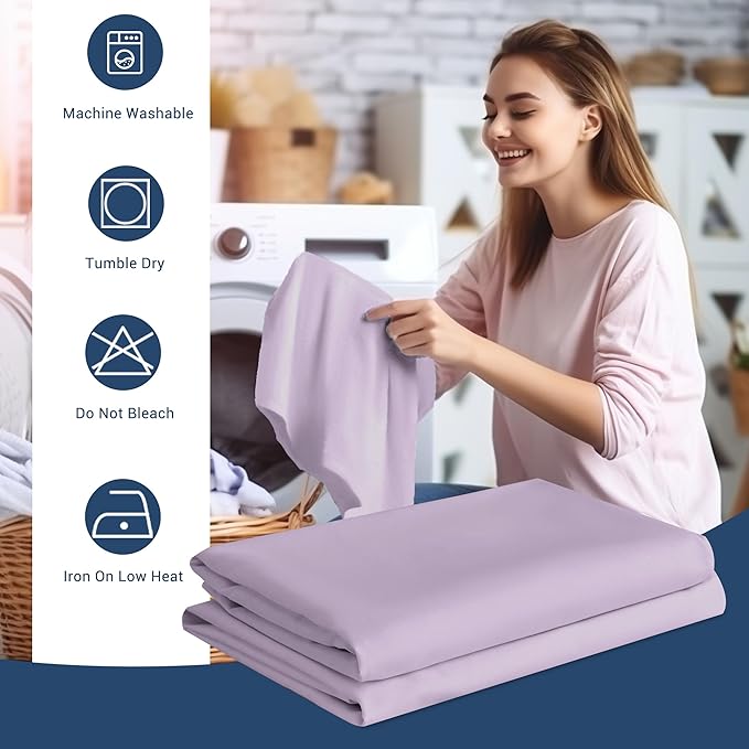 Pillowcases King 4 Pack, 20x36 Pillow Cases with Envelope Closure, Soft Plain Brushed Microfiber Covers Breathable Wrinkle-Resistant, Lavender