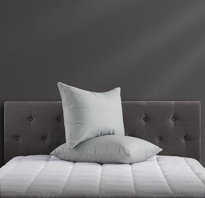Micropuff Grey King Size Pillow Protectors with Zipper - 4 Pack - Soft and Breathable Hypoallergenic Pillow Cover. Pillowcase Protects Against Stains, Spills, and Perspiration. (20 x 36)