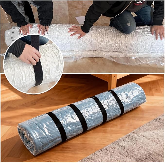Mattress Vacuum Storage Bag for Moving Vacuum Seal Compression Bag with Straps for Memory Foam and Latex (Full/Queen Size)