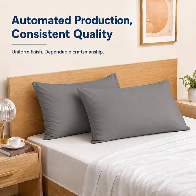 ZPECC Pillow Cases Standard Size Set of 12, 20x26 Envelope Closure Pillowcases, Soft Plain Brushed Microfiber Covers Hypoallergenic Breathable, Gray