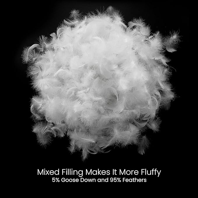 MOOX Down Feathers Pillow Stuffing Filling for DIY Projects Premium Natural 5/95 Goose Feather Down Soft Fluffy Perfect for Pillow Cushions Bedding Pillow Couch Dog Bed Upholstery Crafts (1.0, Pounds)