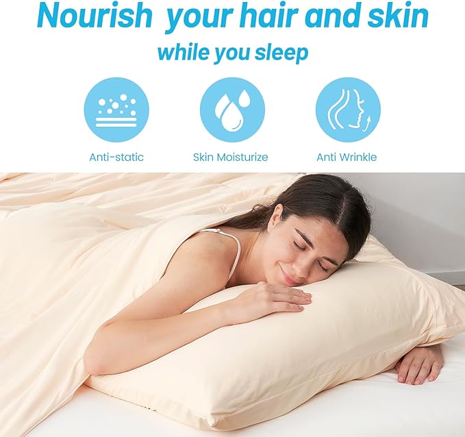 Cozy Bliss Cooling Pillow Cases for Hot Sleepers, Q-Max>0.45, King Size Set of 2, Soft & Silky Pillow Covers with Envelope Closure,Gift, Yellow, 20x36 Inches