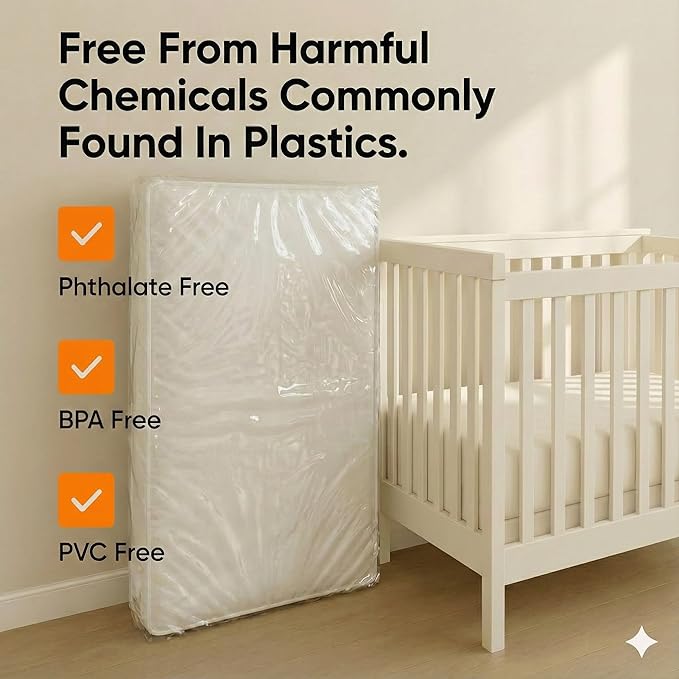 Crib Mattress Storage Bag,Heavy Duty Mattress Bags for Moving,Fits 28" x 64" x 7" Standard Crib Mattress,Tear-Resistant Cover