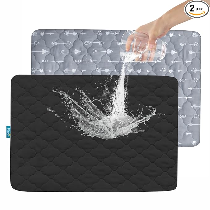 2 Pack Pack and Play Mattress Protector Sheets Fitted Waterproof Playard Mattress Pad Cover, Compatible with Graco Pack n Play & Dream On Me & Pamo Babe, Playpen/Playard Sheet, Arrow&Black, 39" x 27"