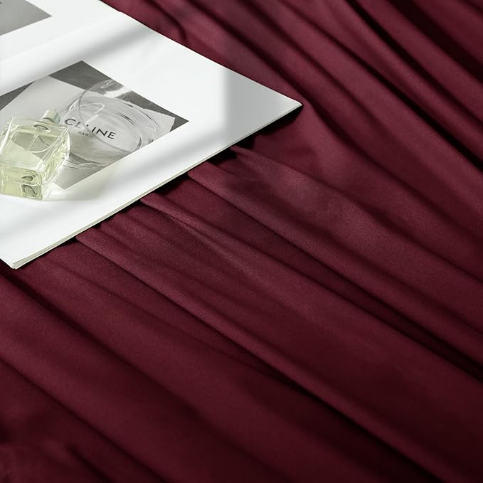 Manyshofu 4 Piece Split Head King Sheets Sets for Adjustable Bed Sheet, Flex Head Split Top King Sheets Burgundy Sheet Set - 1800 Thread Count Bedding Set with 14-16 Inch Deep Pockets