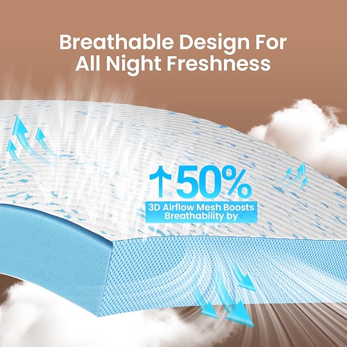 OhGeni 3 Inch Cooling Twin Size Gel Memory Foam Mattress Topper Pad,Soft Bed Cover with Anti-Slip Base & Zipper, Fits 6"-19" Mattresses with Straps,Extra Comfort & Back-Friendly