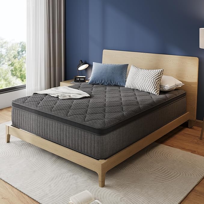 Avenco Twin Mattress, 12 Inch Twin Size Mattress in a Box, Medium Firm Hybrid Mattresses with Smarts™ Coil and Gel Memory Foam for Cool Night Sleep & Pressure Relief, CertiPUR-US Certified