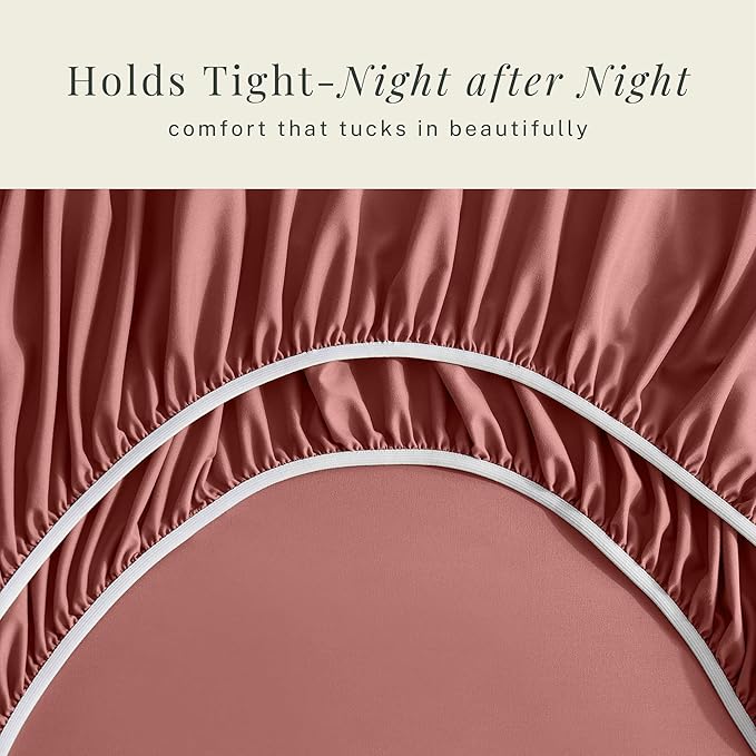 Hearth & Harbor Bed Sheets, Luxury Soft 6 Piece Bed Sheet Set Extra Deep Pocket Fitted Sheets Fits Mattress up to 21", Double Brushed Bedding Sheets & Pillowcases,