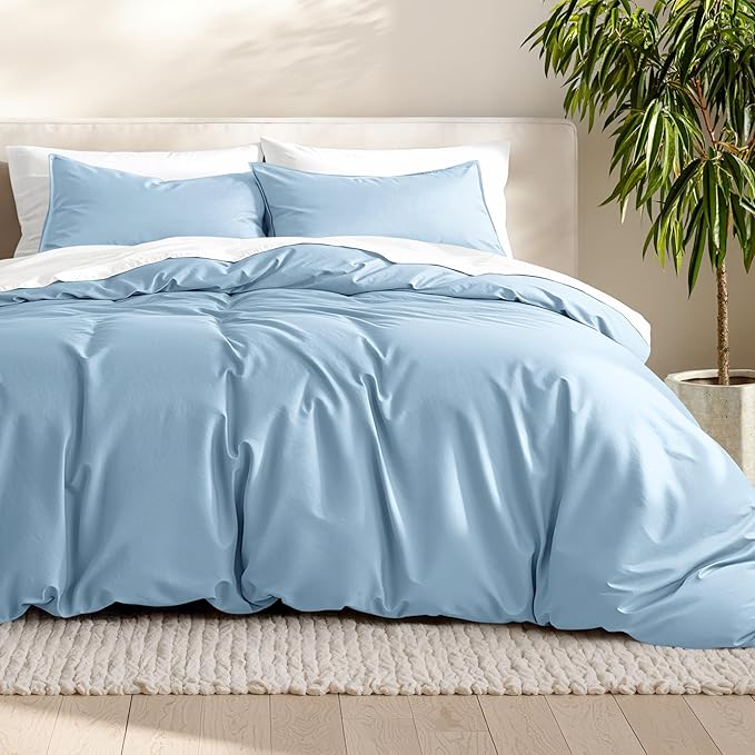 Bare Home Bedding Duvet Cover Extra Long Size - Premium 1800 Super Soft - Lightweight, Cooling Duvet Cover - Soft Breathable Bedding (Twin/Twin XL, Light Blue)