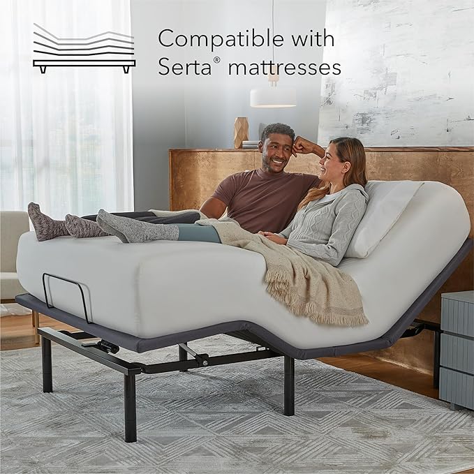 Serta baselogic Level 2 Adjustable Base Bed Frame - Full - Head and Foot Adjustability, Wireless Remote, Zero-Gravity Preset, and Foldable for Convenient Mobility and Storage