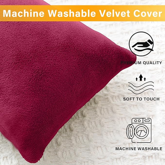 1 MIDDLE ONE 2 Pack Small Pillow, Memory Foam Mini Pillow 11 X 7 Inches for Travel, Sleeping, Nap and Neck, Knee, Lumbar Support, Tiny Cushion for Pet, Dogs (Burgundy)