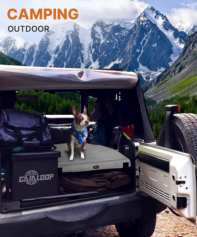 GAIALOOP 3 Inch Memory Foam Camping Mattress, Dual Layer Thick Sleeping Camp Pad for Car Tent Cot, Roll-Up Portable Glamping Floor Bed for Guests Sleepover