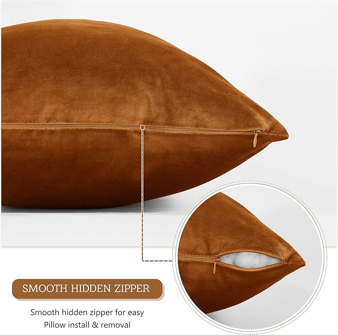 StangH Burnt Orange Body Pillow Cover, Super Soft Velvet Large Pillowcase for Pregancy/Baby, Holiday Home Decoration for All Seasons Sofa Bedroom, 20 x 54-inch, 1 Piece