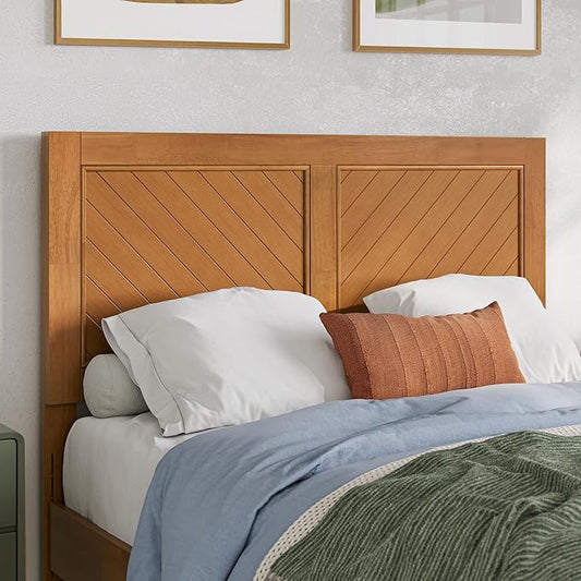 AFI, Canyon Full Solid Wood Rustic Farmhouse Headboard, Light Toffee