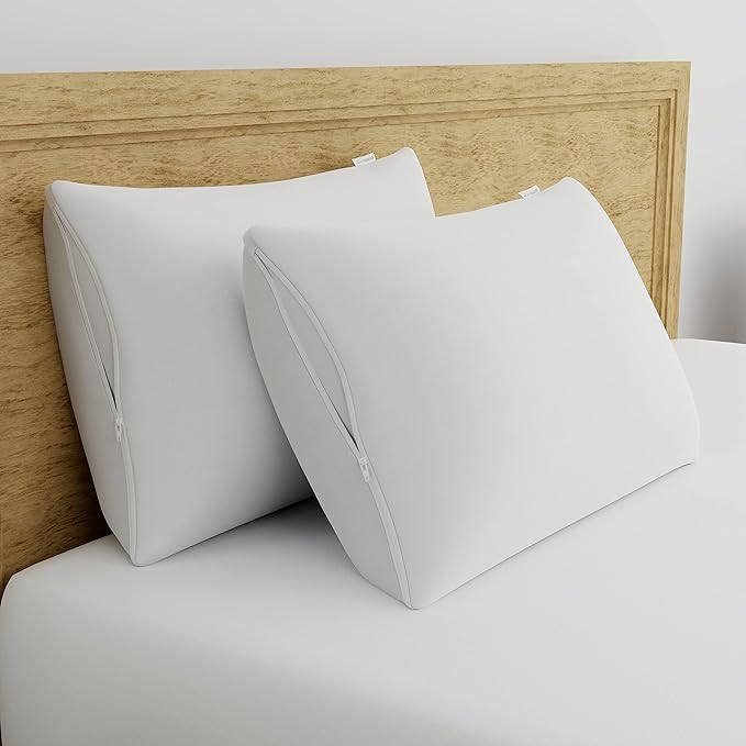 AllerEase Ultimate Cotton Pillow Protector Advanced Allergy Protection Temperature Balancing Comfort Zippered Pillow Cover, King, White- 2 Pack