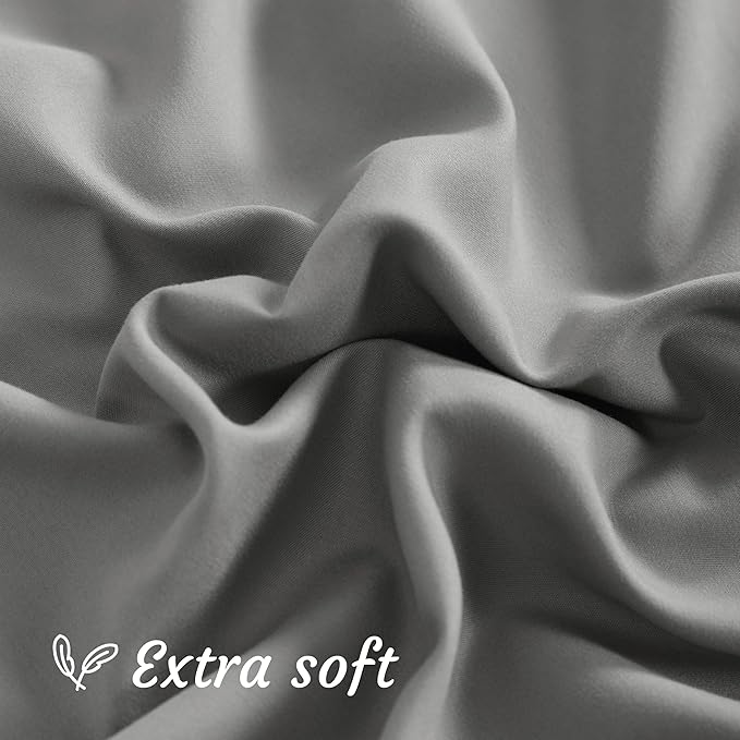 NTBAY Queen Pillow Cases Set of 2, 2 Pack Brushed Microfiber 20x30 Pillow Cases, Soft, Wrinkle, Fade, Stain Resistant Smoke Grey Pillow Cases with Envelope Closure, 20x30 Inches, Smoke Grey