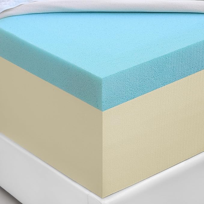 Furinno Tidur Cooling Gel Memory Foam Mattress, 8 Inch, Queen, White