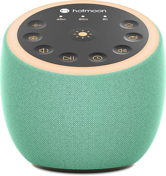 Hotmoon Sound Machine for Sleep, Cocoon 2 White Noise Sound Machine with 40 Relaxing Sounds, Dual-Speaker & Timer, 8 Night Light, Pink Brown Green Noise for Sleeping Adults, Office Privacy, Plug-in