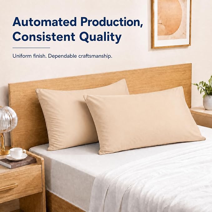 ZPECC Pillow Cases Standard Size Set of 12, 20x26 Envelope Closure Pillowcases, Soft Plain Brushed Microfiber Covers Hypoallergenic Breathable, Beige
