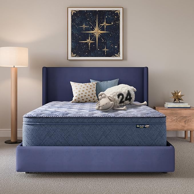 Serta Five Star Mattress Tranquility 16-Inch Plush Pillow Top – Cal King – Zoned Support, Pressure Relief, Cooling Comfort – Made in USA – Bed-in-a-Box – 100 Night Trial, 10-Year Limited Warranty