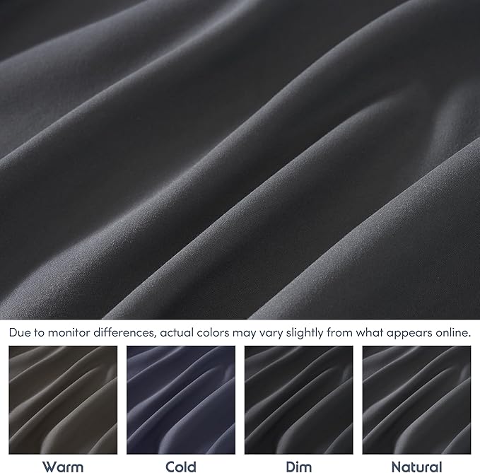 Nestl 2 Pack Dark Grey Fitted Sheet Extra Deep Pocket, Hotel Luxury Twin XLFitted Sheet Only Easily Fits 18 to 24 Inch Mattress, Super Soft, Wrinkle-Free and Breathable with Corner Straps