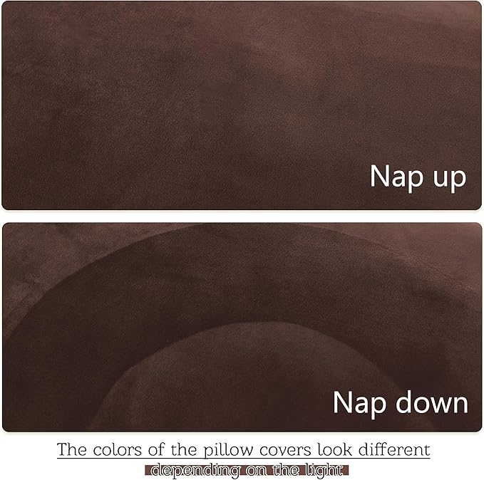 StangH Brown Velvet Body Pillow Cover 20x54 Inches, Super Soft Cozy Luxury Fuzzy Flannel Long Pillowcase with Zipper, Decorative Pillow Case for Pregnancy/Baby, 1 Piece