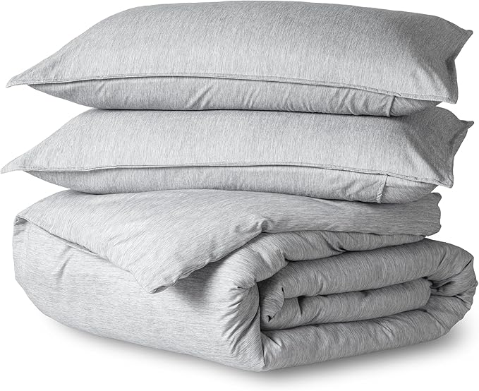 Bare Home Bedding Duvet Cover King Size - Premium 1800 Super Soft Collection - Lightweight, Cooling - Soft Breathable Bedding Duvet Cover (King, Heathered Pewter)
