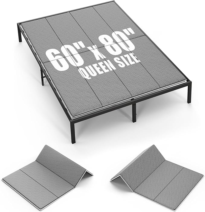 Bunkie Board Queen Size 60"x80" for Under Mattress Bed Support, Heavy Duty Reinforced Wood with Anti-Sag, Light Thin/Breathable, Noise Minimizing, Fits Metal Frames/Platform Beds/Sleeper Sofa