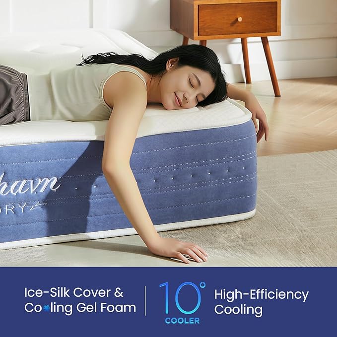 14 Inch King Mattress, Cooling Gel Memory Foam Mattress with Cooling Cover, Comfort Foam & Pocket Spring Bed in a Box, Targeted Support for Pressure Relief, CertiPUR-US Certified, 76x80x14