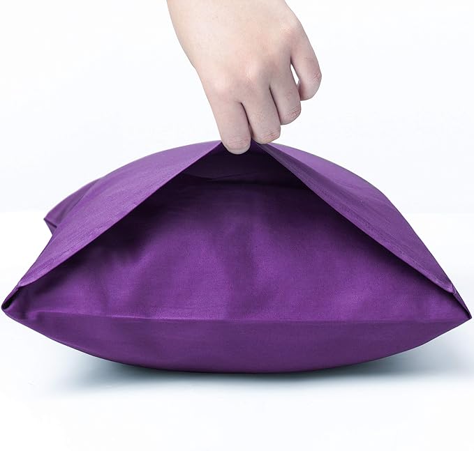 NTBAY Egyptian Cotton Body Pillowcase - 500 Thread Count Cotton Body Pillow Cover - Soft and Breathable Envelope Closure Body Pillowcase for Adults, 20x54 Inches, Purple