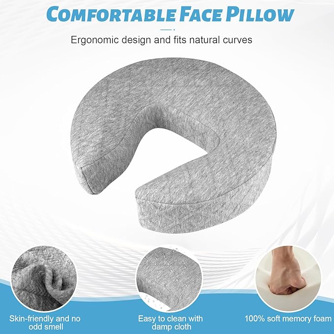 Massage Headrest for Bed, Adjustable Bed Massage Head Holder, Portable Mattress Home Massage Kit, Massage Face Cradle at Home, Face Down Pillow After Eye Surgery