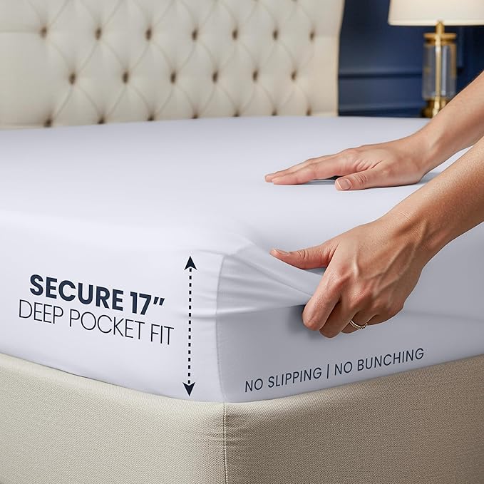 Utopia Bedding Waterproof 5-Sided Mattress Protector Queen Size, Premium Breathable Mattress Cover, Fitted Style with Stretchable Pockets (White)
