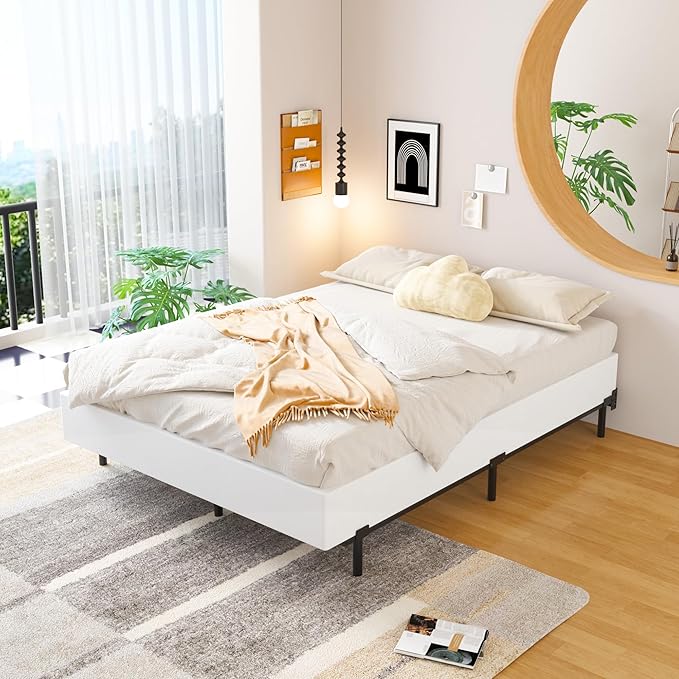 EMODA King Box Spring 8 Inch Heavy Duty Bed Base Metal Mattress Foundation with Fabric Cover, 3000LBS Max Weight Capacity, Noise Free, Easy Assembly