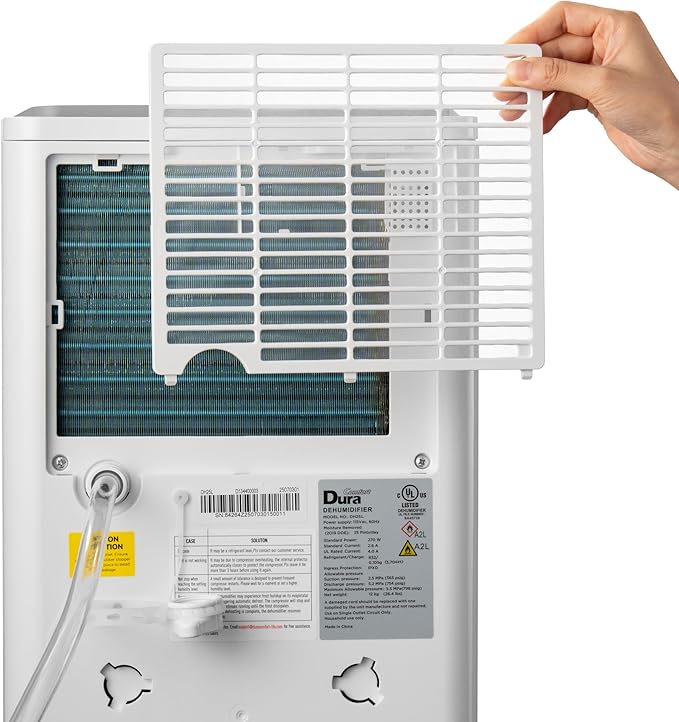 Small Dehumidifier for 2500 Sq.ft, Max 35 Pint/D, Smart Compressor Dehumidifier with Drain Hose, Intelligent Humidistat