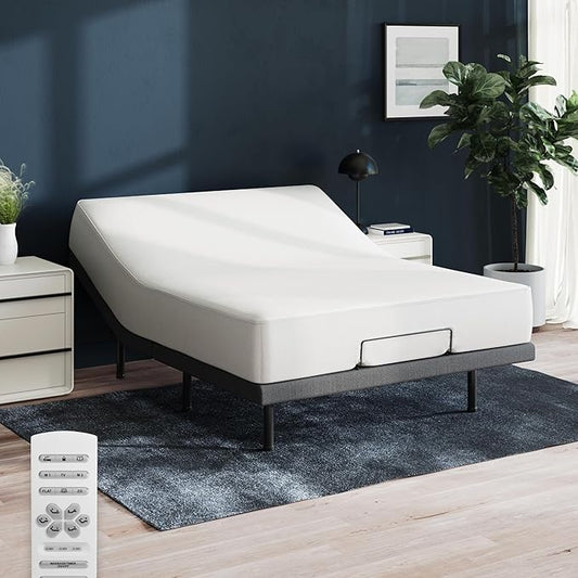 Nectar Premier Full Adjustable Base & 13” Hybrid Mattress (New) - Head & Foot Incline - Medium Firm Memory Foam & Coils - Cooling Upgrade - 3 Massage Settings - 365-Night Trial & Forever Warranty