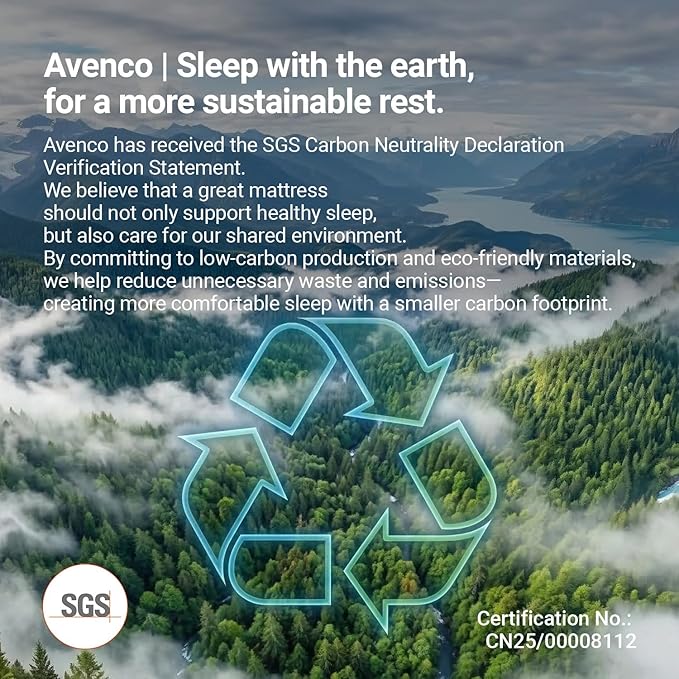 Avenco 6 Inch Twin Mattress with Open-Cell Foam for Breathable Comfort, Gel Memory Foam Twin Size Mattresses with Removable Cover, CertiPUR-US Certified Mattress in a Box