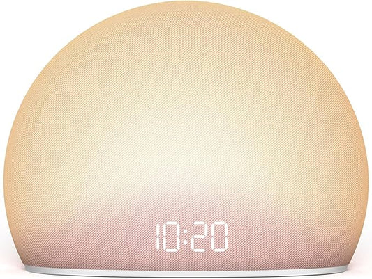 HOUSBAY Sunrise Alarm Clock, White Noise Sound Machine for Bedroom | Natural Wake-Up Light with Gentle Alarm Sounds, 20 Soothing Sleep Aids, Dimmable Display, Screen-Free Design - Pink