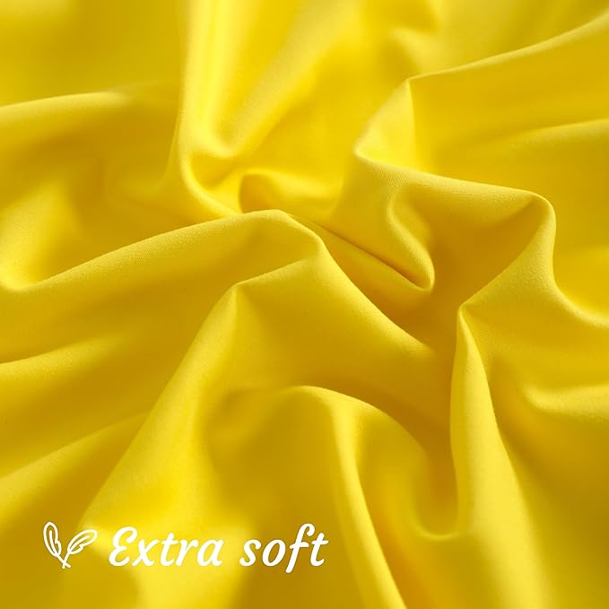 NTBAY Body Pillow Cases Set, 2 Pack Brushed Microfiber 20x54 Inches, Soft, Wrinkle, Fade, Stain Resistant Yellow Pillow Cases with Envelope Closure