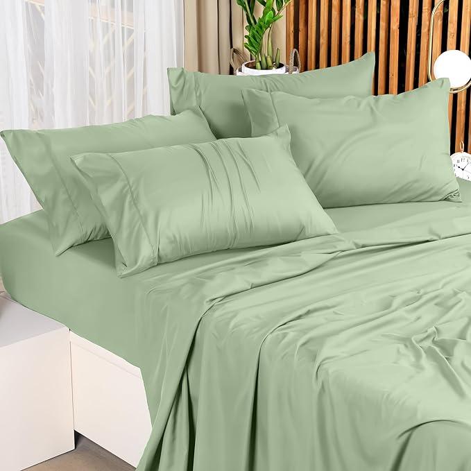 Utopia Bedding Full Sheet Set – 4 Piece Bed Sheets for Full Size Bed, Soft and Breathable Microfiber, Includes 1 Fitted Sheet, 1 Flat Sheet and 2 Pillowcases (Sage) (Pack of 2)